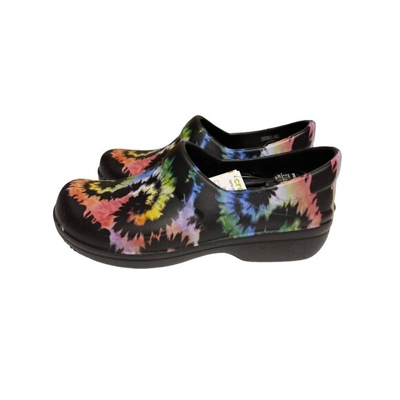 NEW! Crocs Neria Pro II Graphic Work Clog Shoes Tie Dye Black Non Slip Size 11 - Picture 3 of 8
